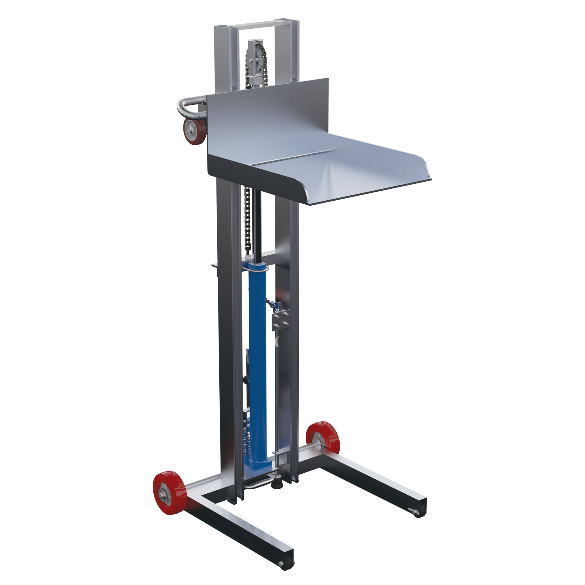 Vestil Aluminum Low Profile Lite Load Lift — 20in. x 20in. Platform, 400-Lb. Capacity, Foot Pump, Fixed Wheels, Silver, Model# ALLPH-500-FWFL